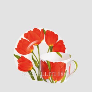 taitu freedom tea cups with saucer red