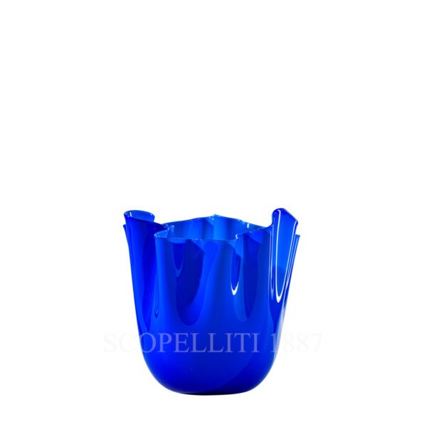 venini handkerchief vase new blue saphire