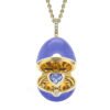 Fabergé Essence Gold Diamond Blue Sapphire Heart Surprise Locket