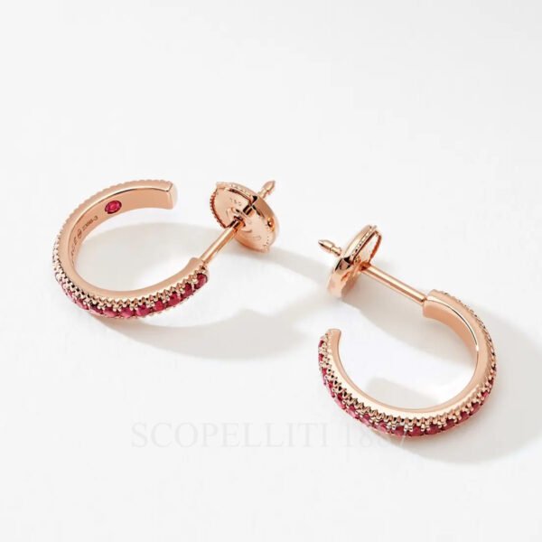faberge colours of love rose gold ruby fluted hoop earrings