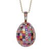 Fabergé Mosaic Ruby Sapphire Diamond Egg Pendant Imperial
