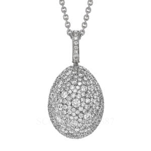 faberge all diamond egg pendant necklace