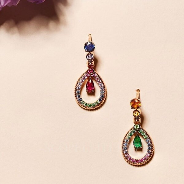 faberge earrings multicolored teadrops