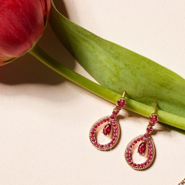 faberge earrings rubies teadrops