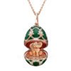 Fabergé Egg Pendant Necklace Green Elephant 2346 Heritage