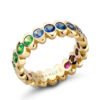 Fabergé Yellow Gold Rainbow Gemstone Eternity Ring
