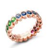 Fabergé Rose Gold Rainbow Gemstone Eternity Ring