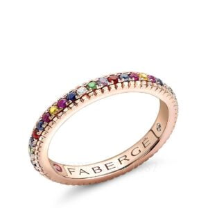 faberge gemstone set fluted ring
