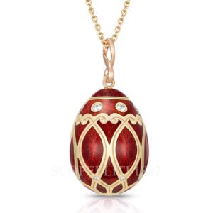 faberge gold diamond red pendant necklace
