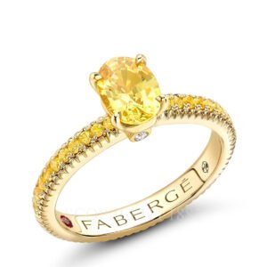 faberge gold yellow sapphire fluted ring 2754