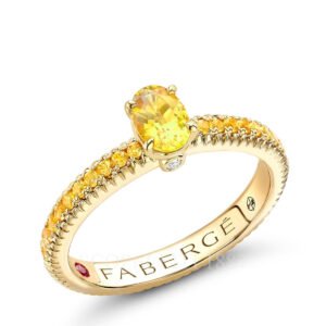 faberge gold yellow sapphire fluted ring 2757