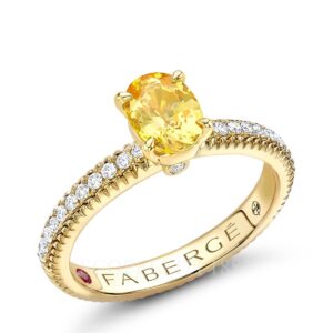 faberge gold yellow sapphire ring with diamond
