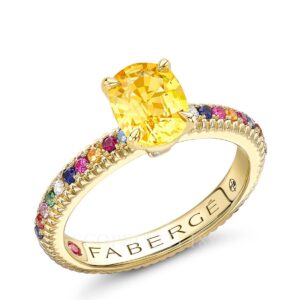 faberge gold yellow sapphire ring with gemstone