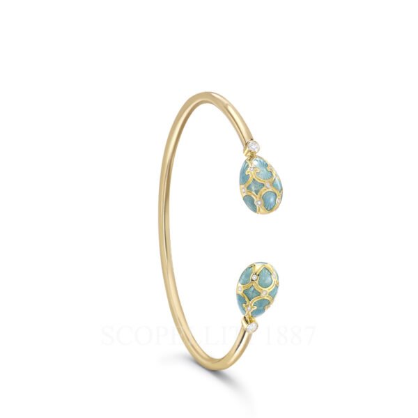 faberge 18kt yellow gold turquoise open bracelet heritage