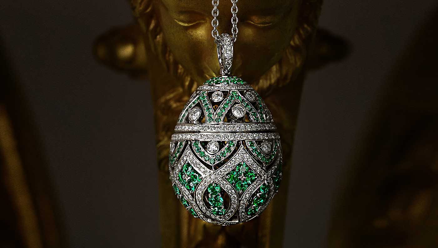 faberge imperial egg pendant with diamonds