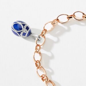 faberge rose gold bracelet with blue charm