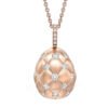 Fabergé 18kt Rose Gold Diamond Matt Egg Pendant