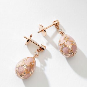 faberge rose gold diamond pink earrings