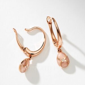 faberge rose gold pink hoop drop earrings