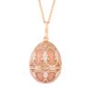 Fabergé Rose Gold Diamond Pink Egg Pendant Heritage