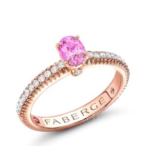 faberge rose gold pink sapphire ring with diamond 2742