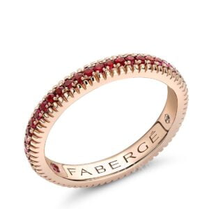 faberge rose gold ruby fluted eternity ring