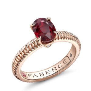 faberge rose gold ruby fluted ring colours of love