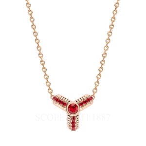 faberge trio rose gold ruby pendant