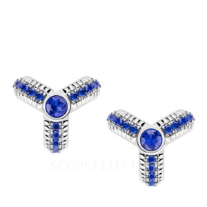 faberge trio white gold blue sapphire stud earrings