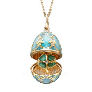 faberge turquoise egg pendant clover 1907