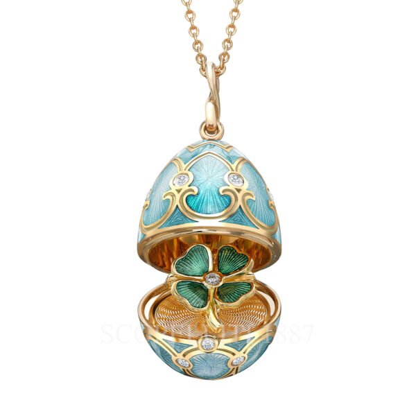 faberge turquoise egg pendant clover 1907