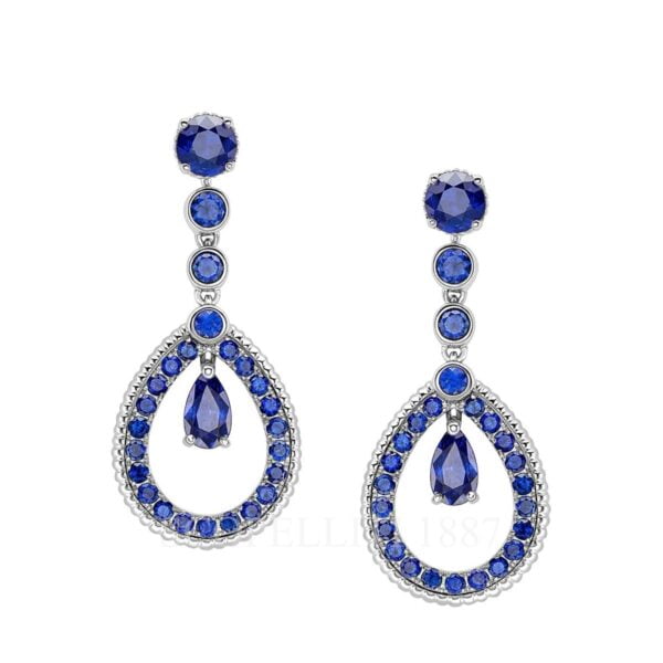 faberge white gold blue sapphire teardrop earrings