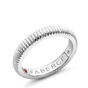 faberge white gold fluted ring