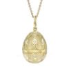Fabergé Yellow Gold Diamond White Egg Pendant Heritage