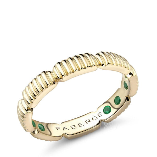 faberge yellow gold gemsation ring with emeralds