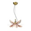Lladró Blossom Hanging Lamp Pink and Golden Luster