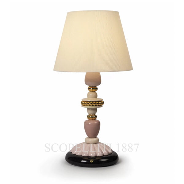 lladro firefly table lamp pink and golden luster