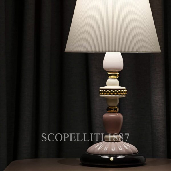 lladro firefly table lamp pink and golden luster details