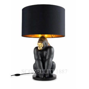 lladro gorilla lamp black gold