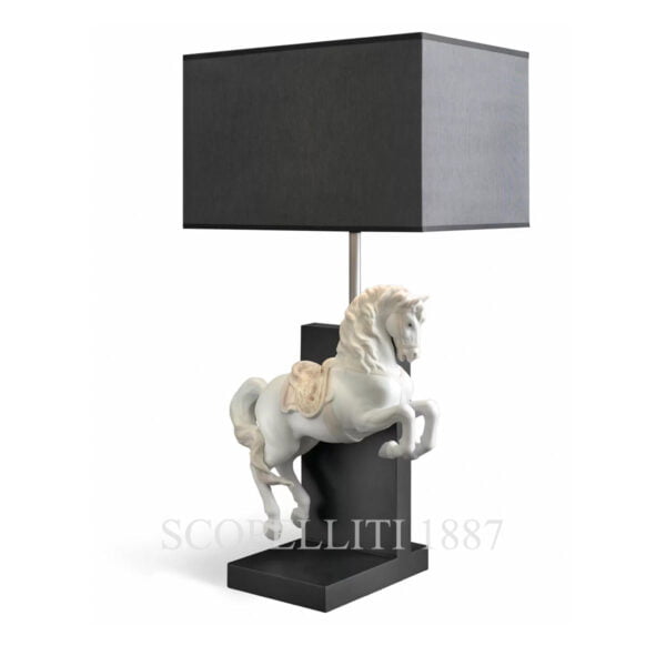 lladro horse on courbette table lamp