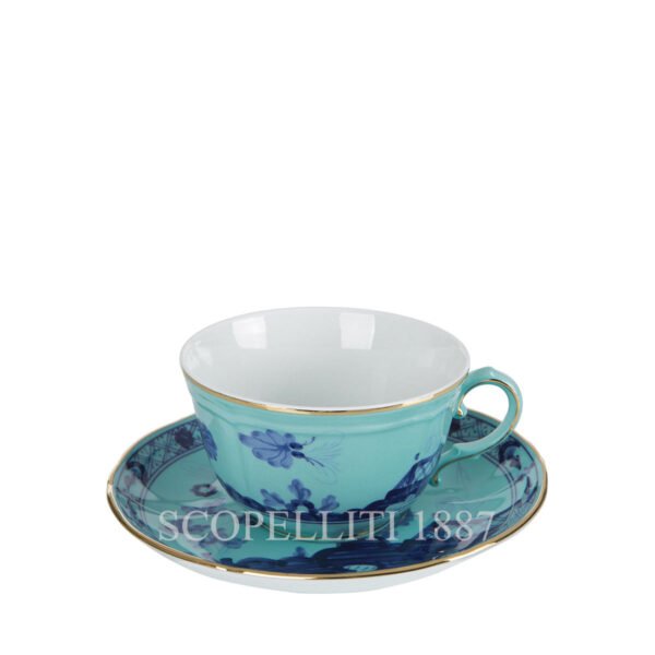 oriente iris tea cup with saucer