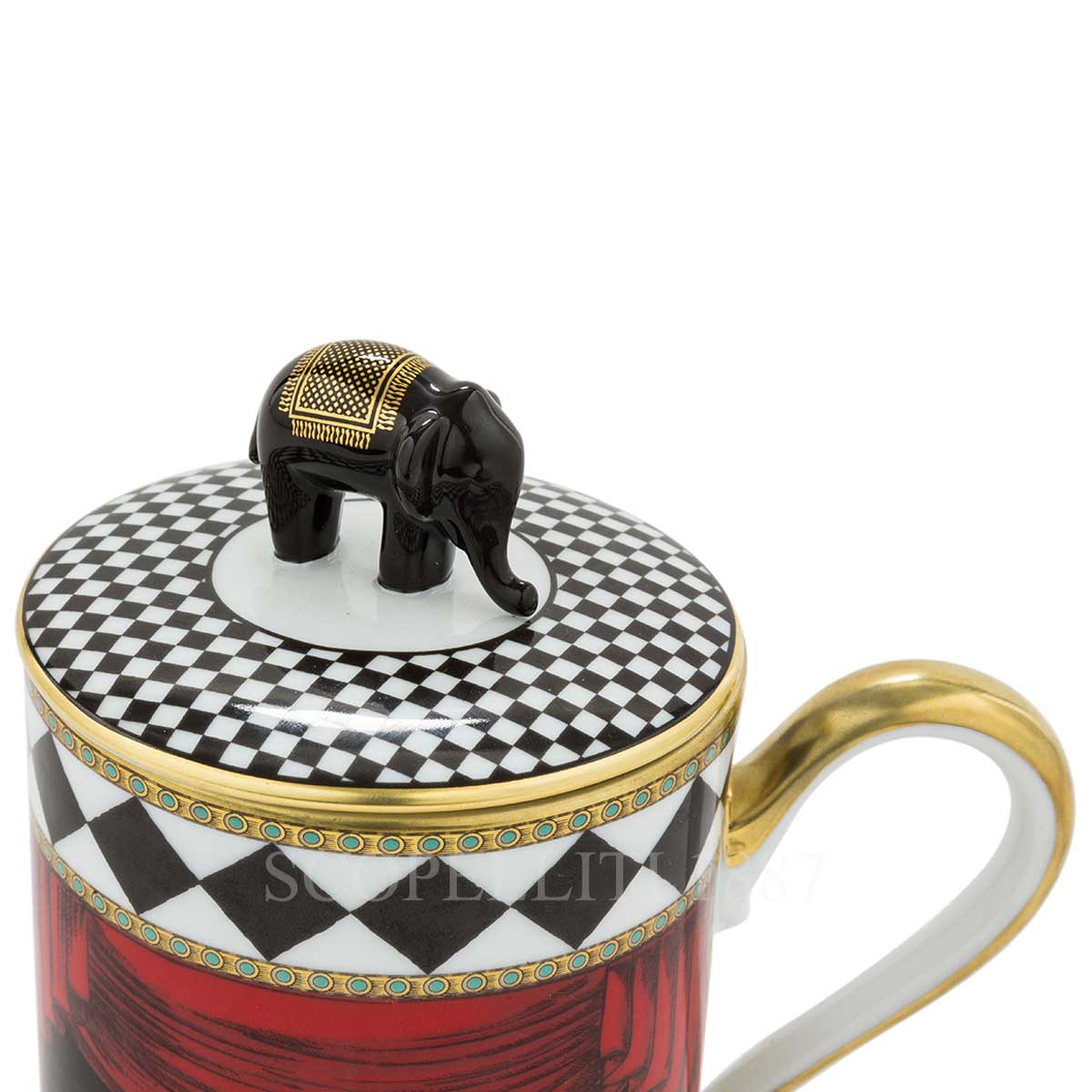 ginori totem elephant mug with lid