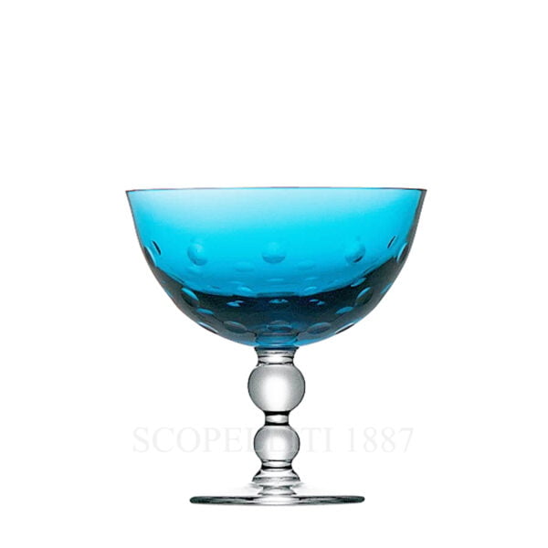 saint louis footed cup bubbles sky blue