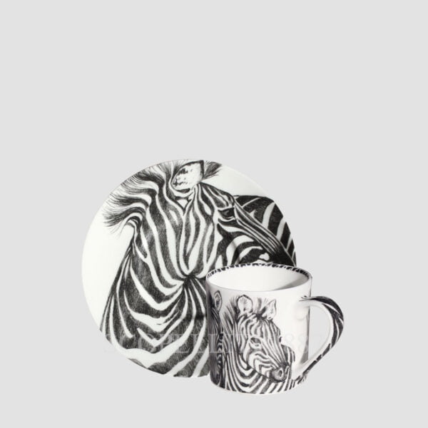 taitu espresso cup with saucer wild spiritset zebra frontal