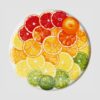 Taitù Round Platter Fruits Citrus – Set of 2