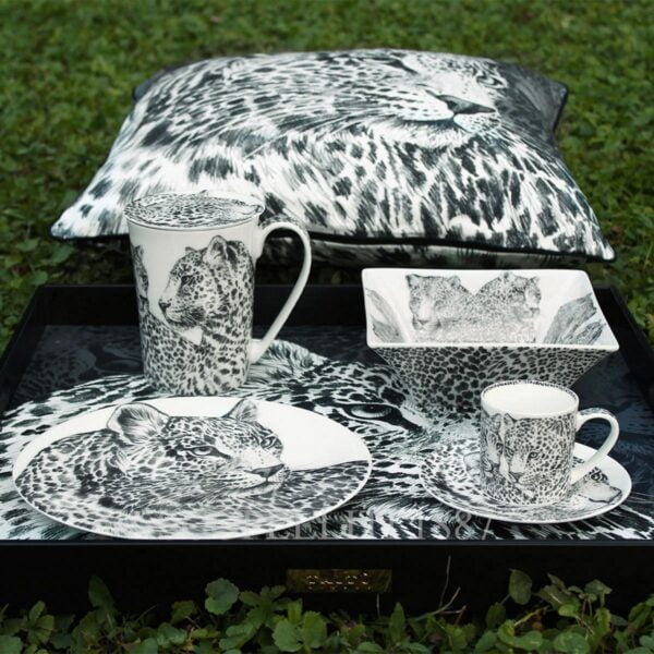 taitu square tray wild spirit leopard picnic