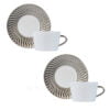 Bernardaud Set of two Tea Cups and Saucers Twist Platinum
