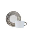 Bernardaud Tea Cup and Saucer Twist Platinum