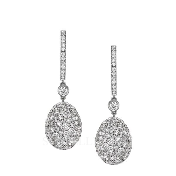 faberge 18k white gold diamond drop earrings emotion