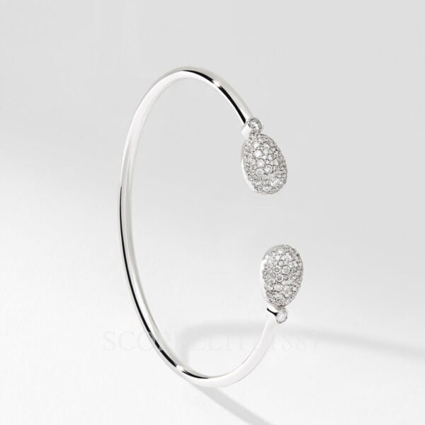 faberge 18k white gold diamond open set bangle bracelet emotion